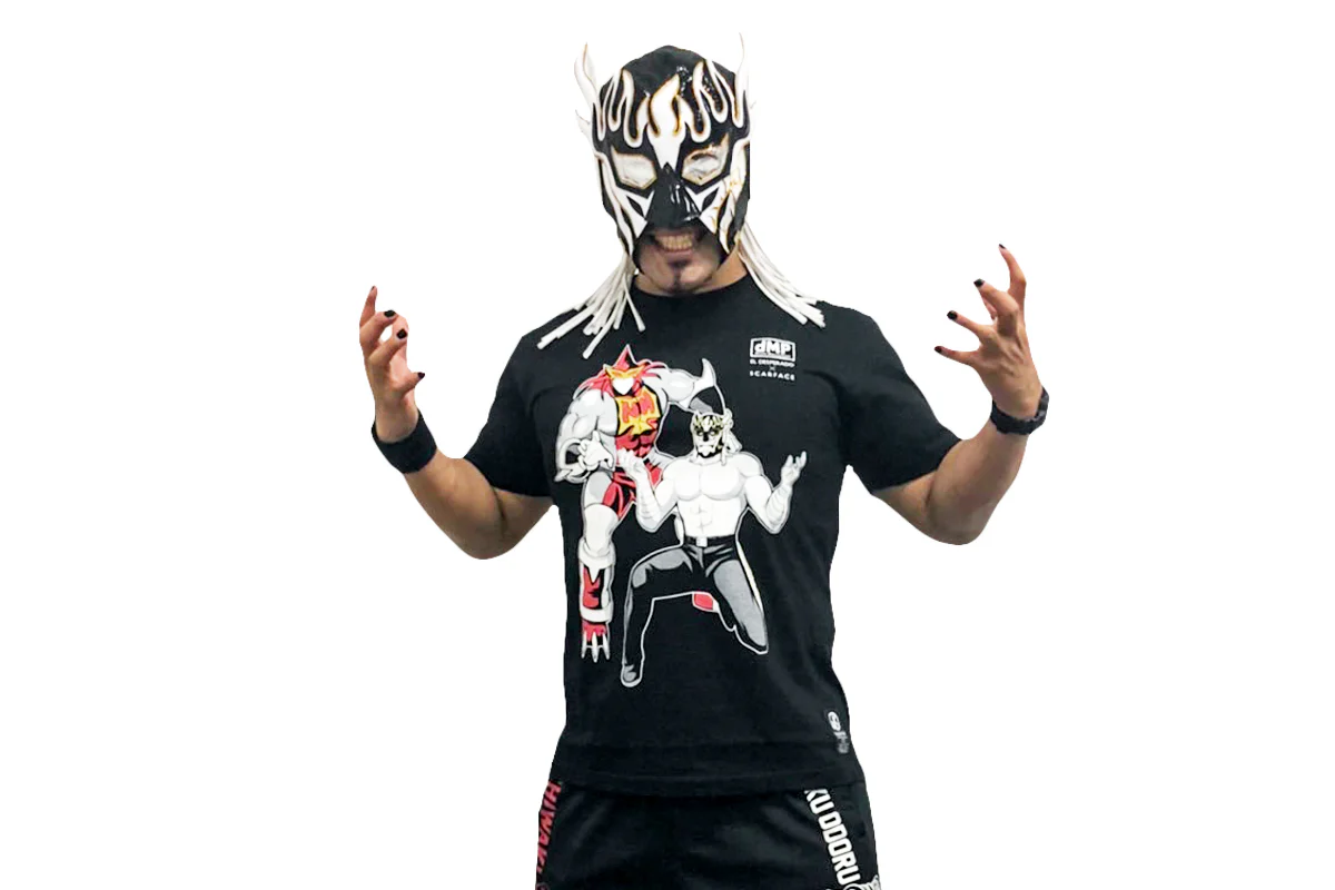 キン肉マンⅡ世 d.M.pコラボ エル・デスペラード×スカーフェイス Tシャツ - Image 3