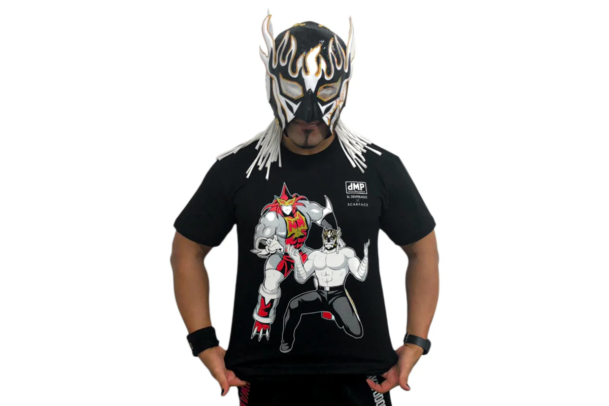 キン肉マンⅡ世 d.M.pコラボ エル・デスペラード×スカーフェイス Tシャツ - Image 4