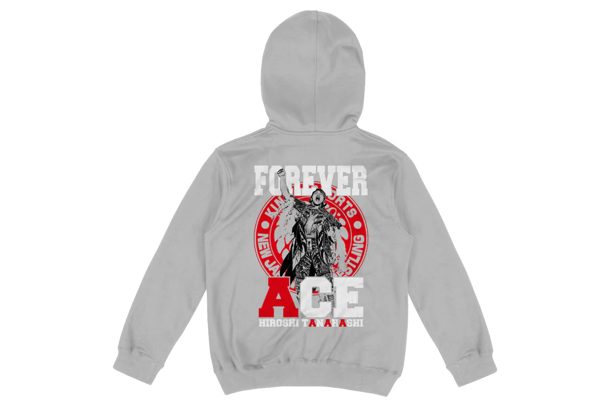 棚橋弘至「FOREVER ACE」ジップアップパーカー（ミックスグレー） - Image 3